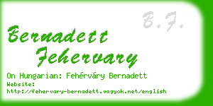 bernadett fehervary business card
